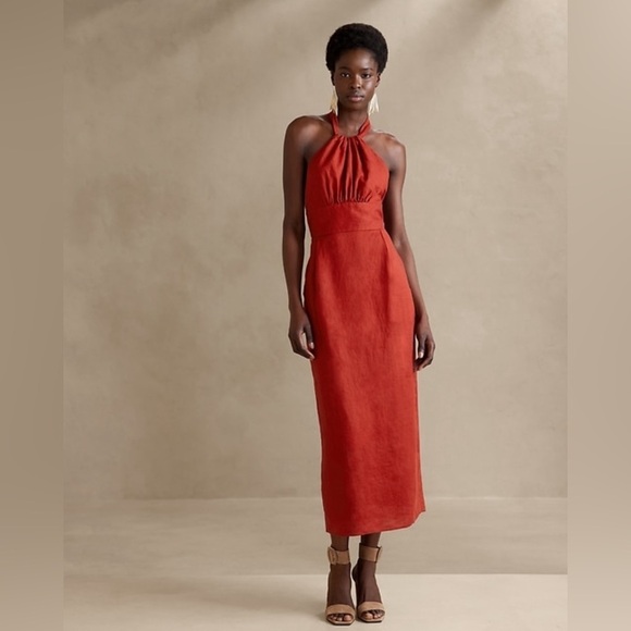 NWT! Banana Republic Lisa Midi Linen Dress - Multiple Sizes🦋 - Picture 4 of 6